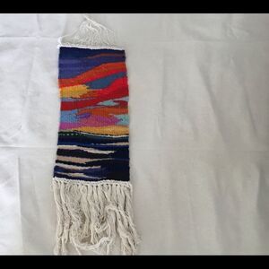 OOAK handmade woven wall hanging tapestry “Sunset”. A0003